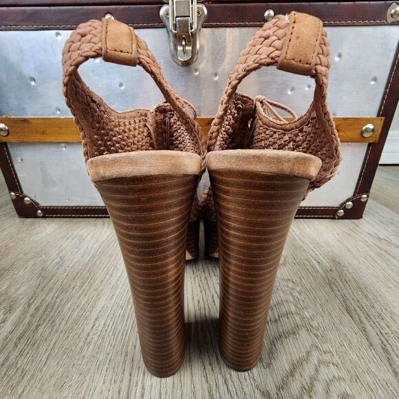 Pencey Alexus Woven Platform Leather Sandals size 7 - Picture 6 of 12